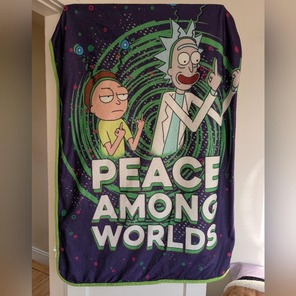 Rick And Morty Throw With Sherpa Side